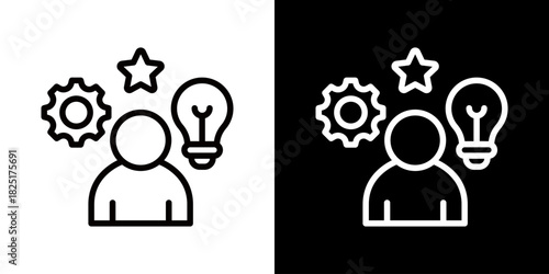 Skills  Icon Of Line Black And White Style\ 