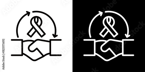 Union  Icon Of Line Black And White Style\ 