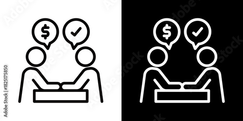 Negotiation  Icon Of Line Black And White Style\ 