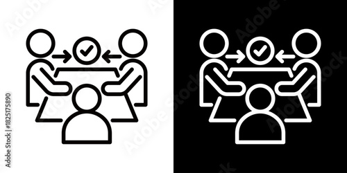 Mediation  Icon Of Line Black And White Style\ 