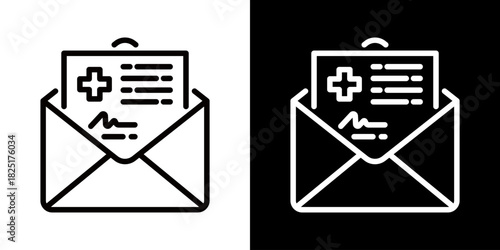 Sick Leave  Icon Of Line Black And White Style\ 