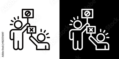 Strike  Icon Of Line Black And White Style\ 