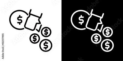 Expense  Icon Of Line Black And White Style 