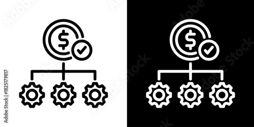 Cost  Icon Of Line Black And White Style 