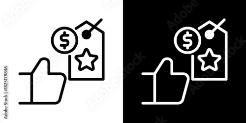 Brand Equity  Icon Of Line Black And White Style 