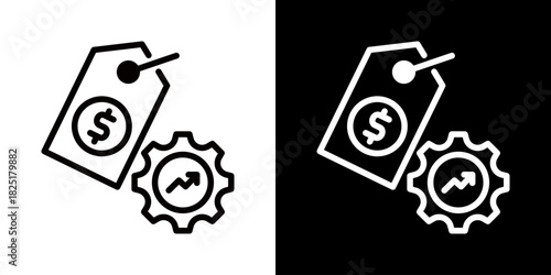 Pricing Strategy  Icon Of Line Black And White Style 