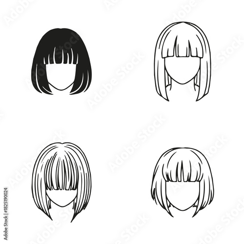 handdrawn girl hair model anime