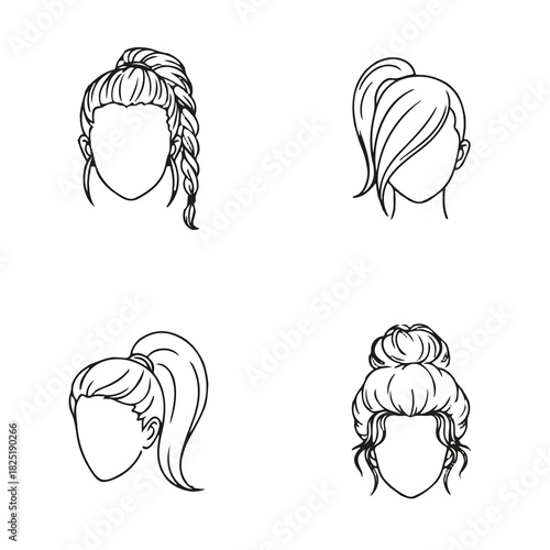 handdrawn girl hair model anime