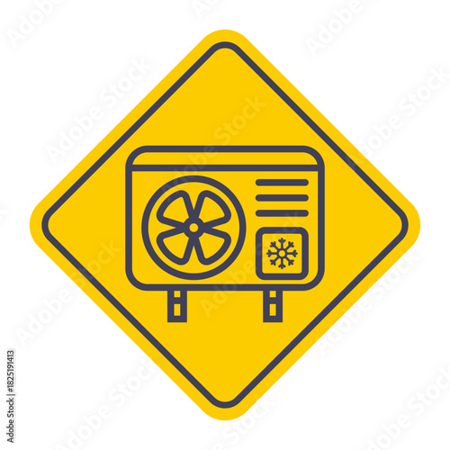 Industrial air conditioner black icon. Flat illustration.