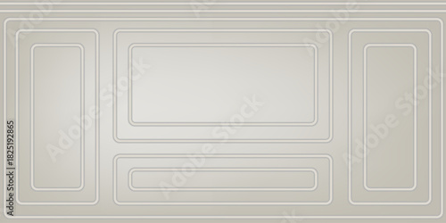 Minimalist classical wall design in soft neutral tones, ideal for mockups, 3D renders, or elegant room scenes. vector Eps 10