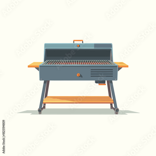 A flat vector illustration of an electric barbecue grill