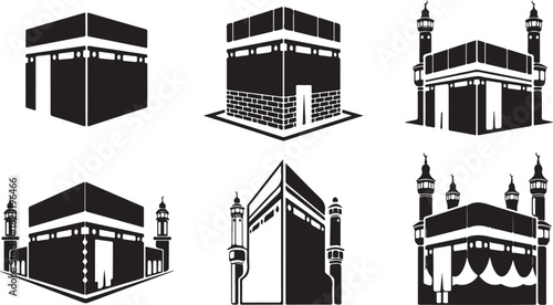Kaaba set vector illustration isolated on transparent background