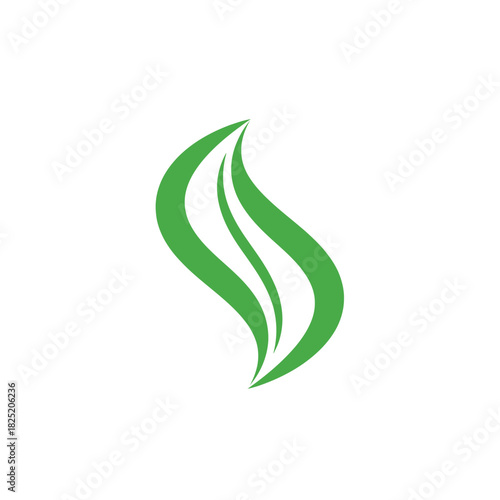 Free Download Stylized green leaf illustration, perfect for representing nature, growth, and organic concepts. - GFXLoad