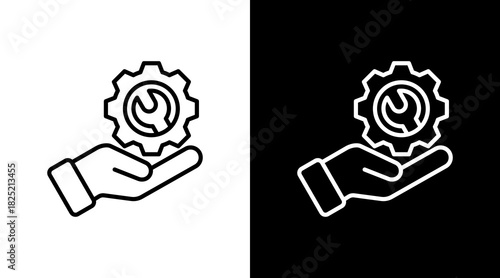 Technical Support With Icon Set Design