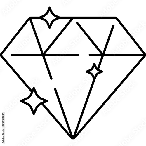Line Art Diamond Icon