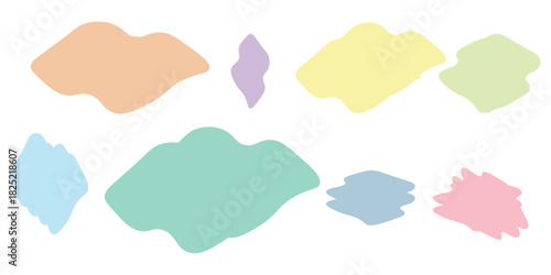 Abstract blob oval figure set. Amoeba, organic bubble liquid. Irregular shapes varios form. Vector illustration