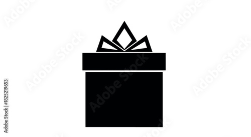 Modern gift box with a stylized triangle bow on a clean white background