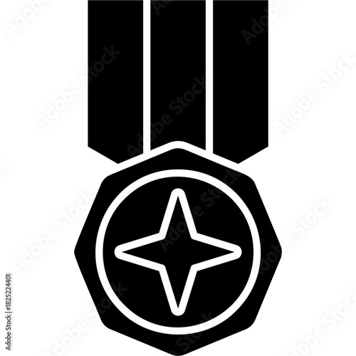 Glyph Solid Elite Badge Icon