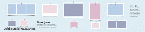 Picture and photo frame wall layout mockup vector compilation