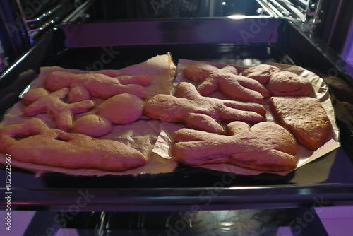 gingerbread man cookies just out of the oven