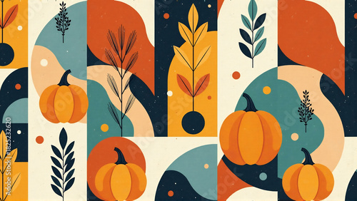 Abstract Autumn Echoes - Modern Seamless Harvest Pattern