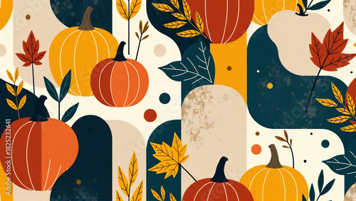 Abstract Autumn Echoes - Modern Seamless Harvest Pattern