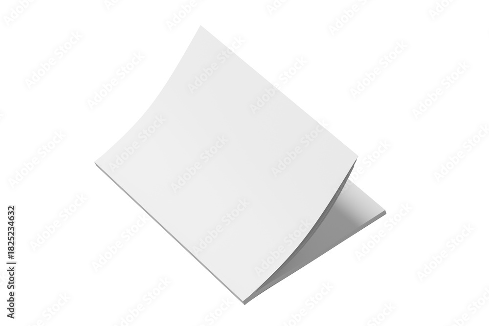 Fototapeta premium US Letter Magazine White Blank 3D Rendering Transparent Background Mockup PNG