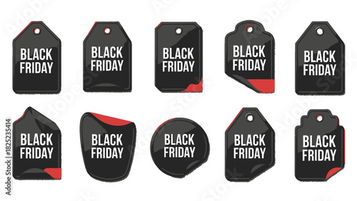 Black Friday sale tags ready to grab attention for your seasonal promotions with modern, bold designs that promise savings and excitement for shoppers
