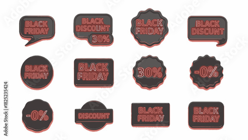 Grab these glowing Black Friday sale icons for your ads and promotions - don't miss out on attracting customers to your seasonal shopping events