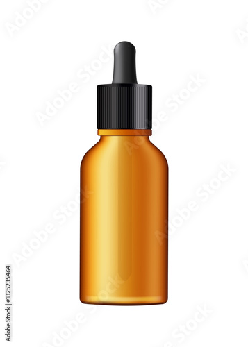 Amber Dropper Bottles Mockup stock illustration