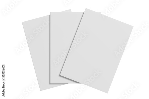 US Letter Magazine White Blank 3D Rendering Transparent Background Mockup PNG