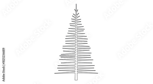 ?tall narrow line art christmas tree, clean straight branches, white background?_2.eps