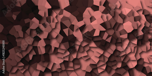 Abstract geometric background with irregular polygonal shapes in shades of pink and dark brown, featuring a subtle shadow effect for depth, ideal for modern design