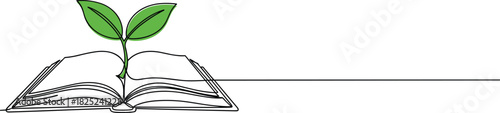 Knowledge Growth Book and Plant Illustration Representing Learning and Development