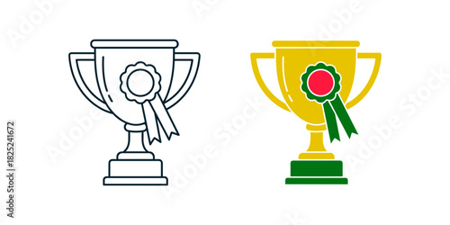 Set of two electric plug icons with lightning bolt symbol, one outline and one filled green, representing charging or power connection, isolated on