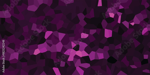 Vibrant abstract geometric mosaic pattern in shades of deep purple and magenta with bright pink accents creating a jewel-toned, luminous background