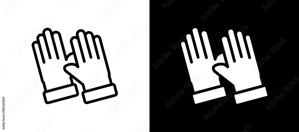 Obraz premium Gloves blackwhite icon