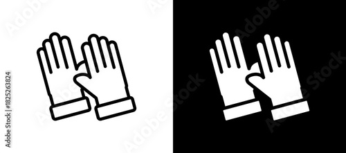 Gloves blackwhite icon