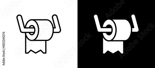 Toilet Paper blackwhite icon