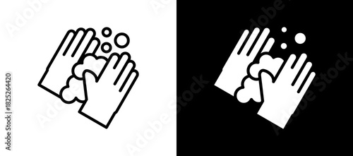 Washing Hand blackwhite icon