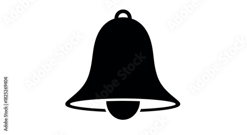 Bold solid bell silhouette with a deep curved base on a white background