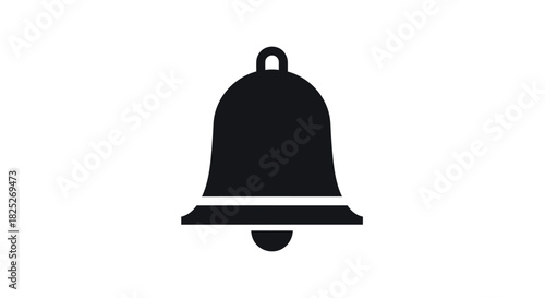 Minimalist geometric bell silhouette with straight bottom edge