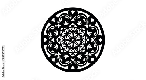 Abstract geometric circular pattern with vibrant color accents