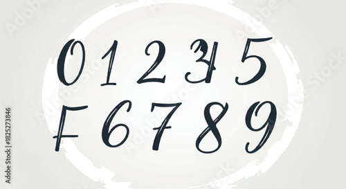Elegant Handwritten Numerals - A Complete Set of Stylized Digits.