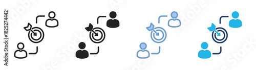 Goal icon set multiple style collection