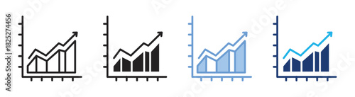 Chart icon set multiple style collection