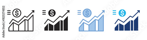 Economy icon set multiple style collection
