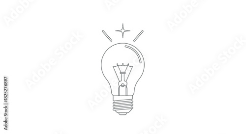 Minimalist light bulb icon with a subtle sparkle effect