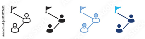 Teamwork icon set multiple style collection