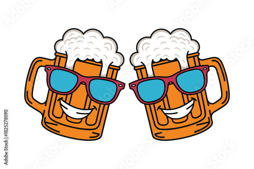 Beer Mug Character Vector illustration.eps